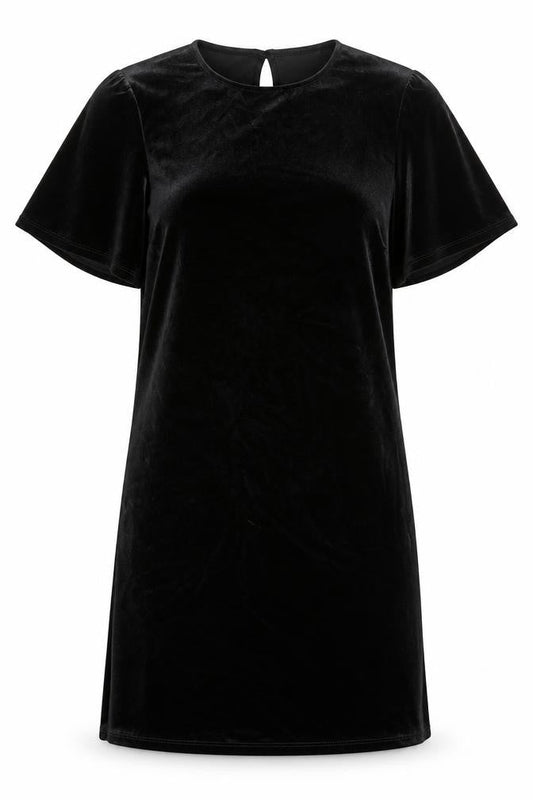 Dorothy Perkins Womens Black Polyester Shift Size 10 Round Neck Button