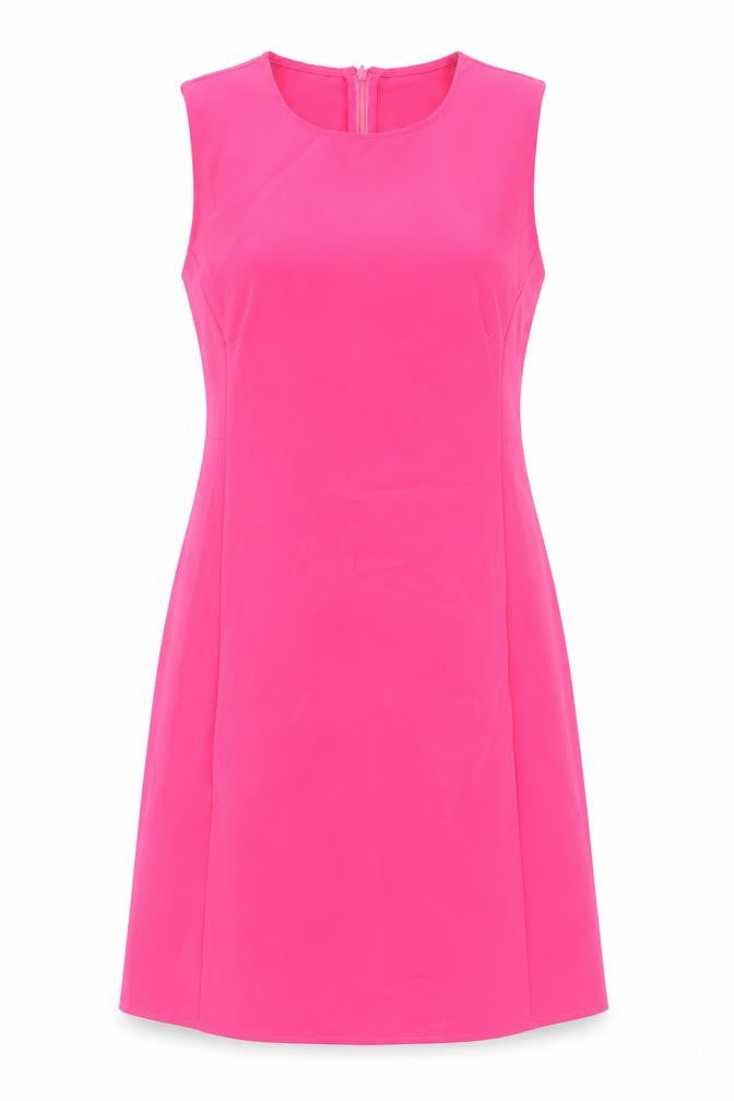 Stradivarius Womens Pink Polyester Shift Size L Round Neck Zip