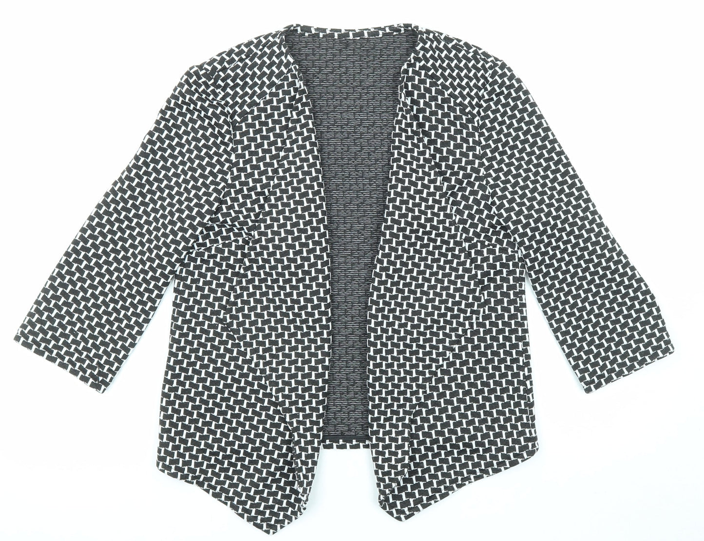 Marks and Spencer Womens Black Geometric Kimono Jacket Size 10