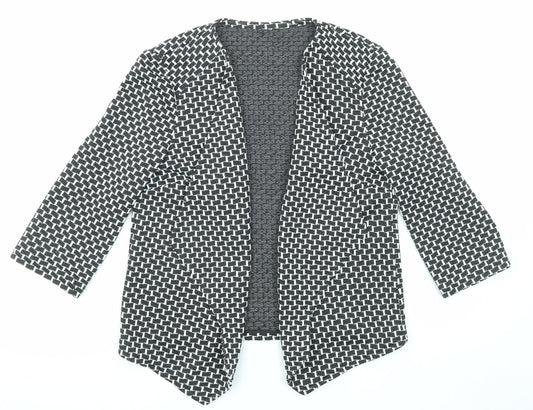 Marks and Spencer Womens Black Geometric Kimono Jacket Size 10