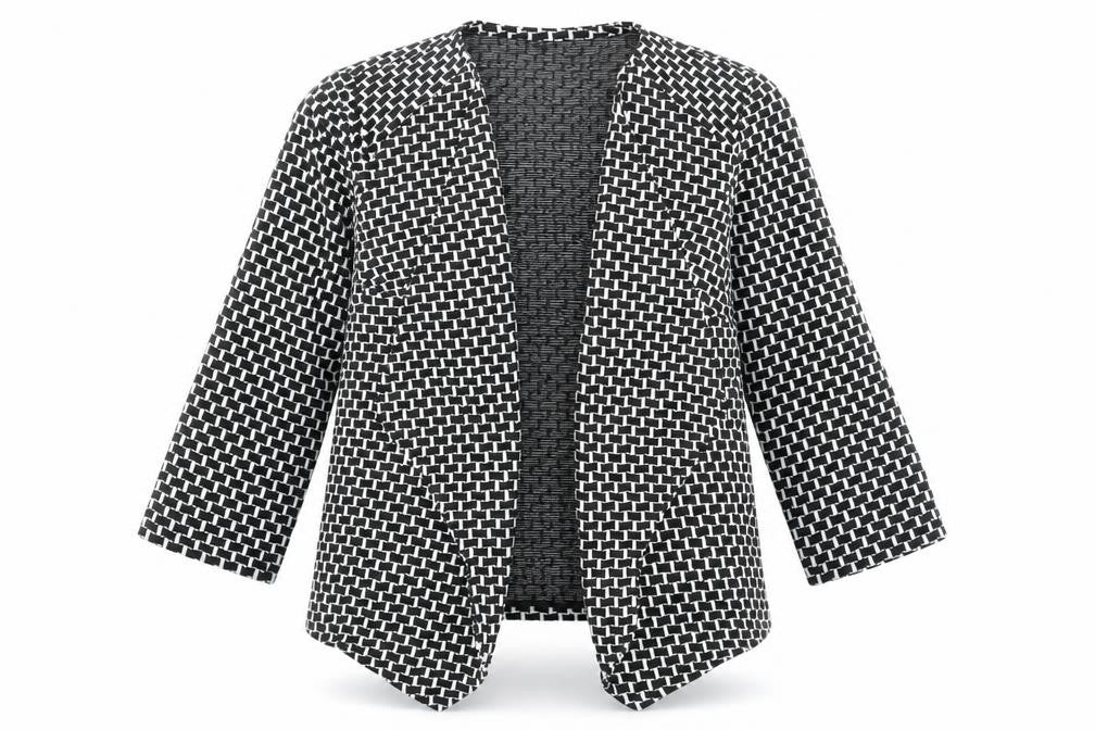 Marks & Spencer Womens Black Geometric Kimono Jacket Size 10