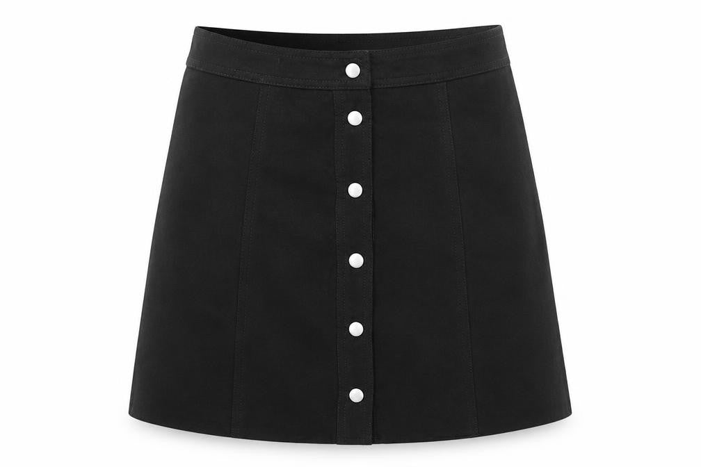 Divided by H&M Womens Black Polyester A-Line Skirt Size 4 Snap
