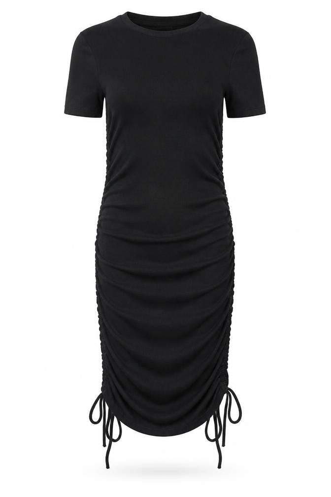 Zara Womens Black Cotton Bodycon Size S Round Neck Pullover