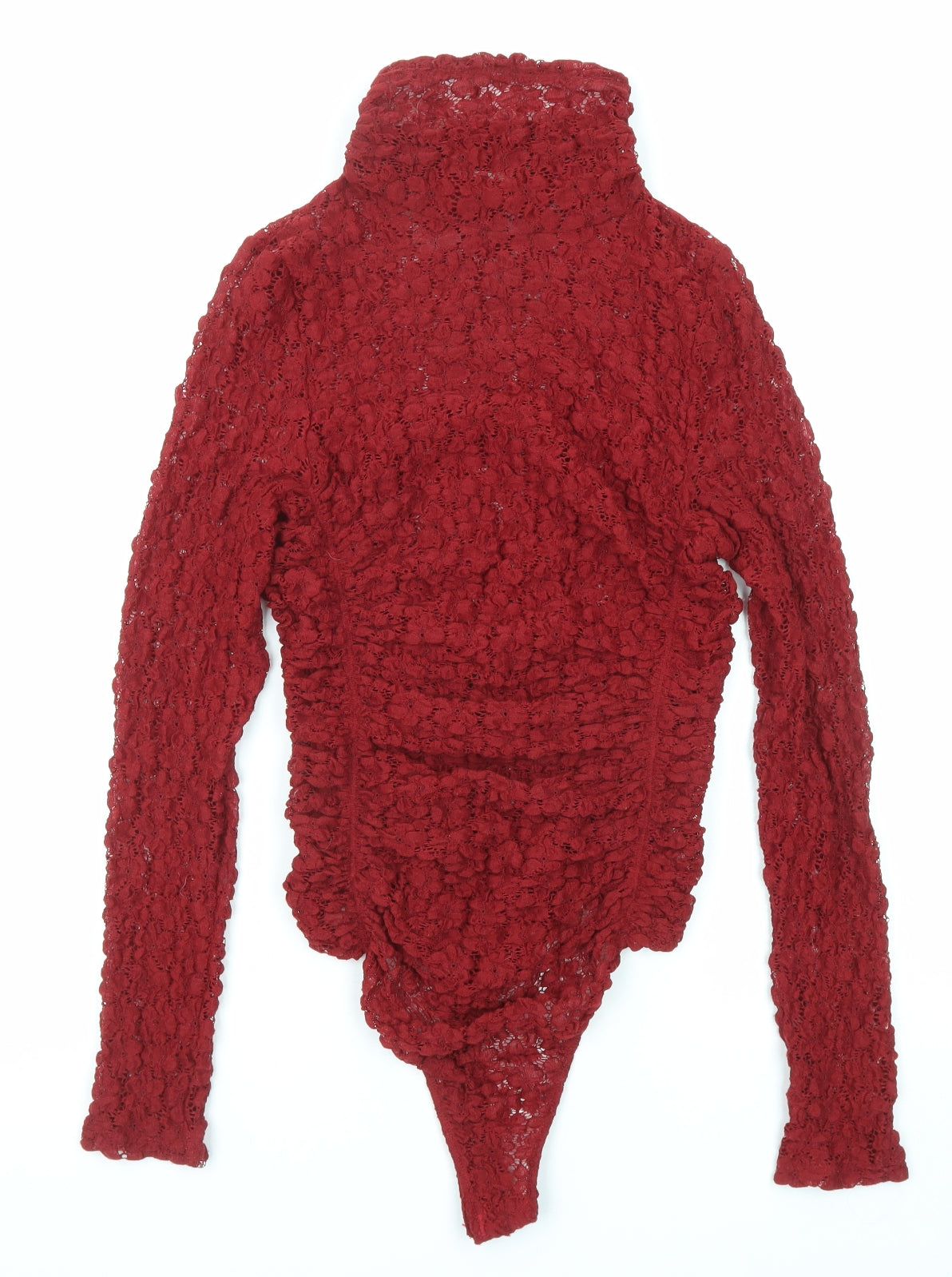 Intimataly Womens Red Polyester Bodysuit One-Piece Size S Snap