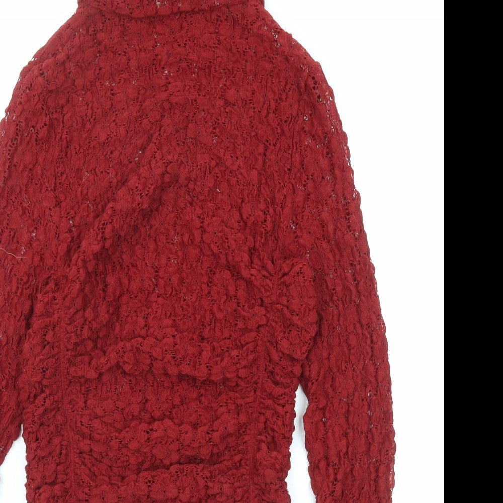 Intimataly Womens Red Polyester Bodysuit One-Piece Size S Snap