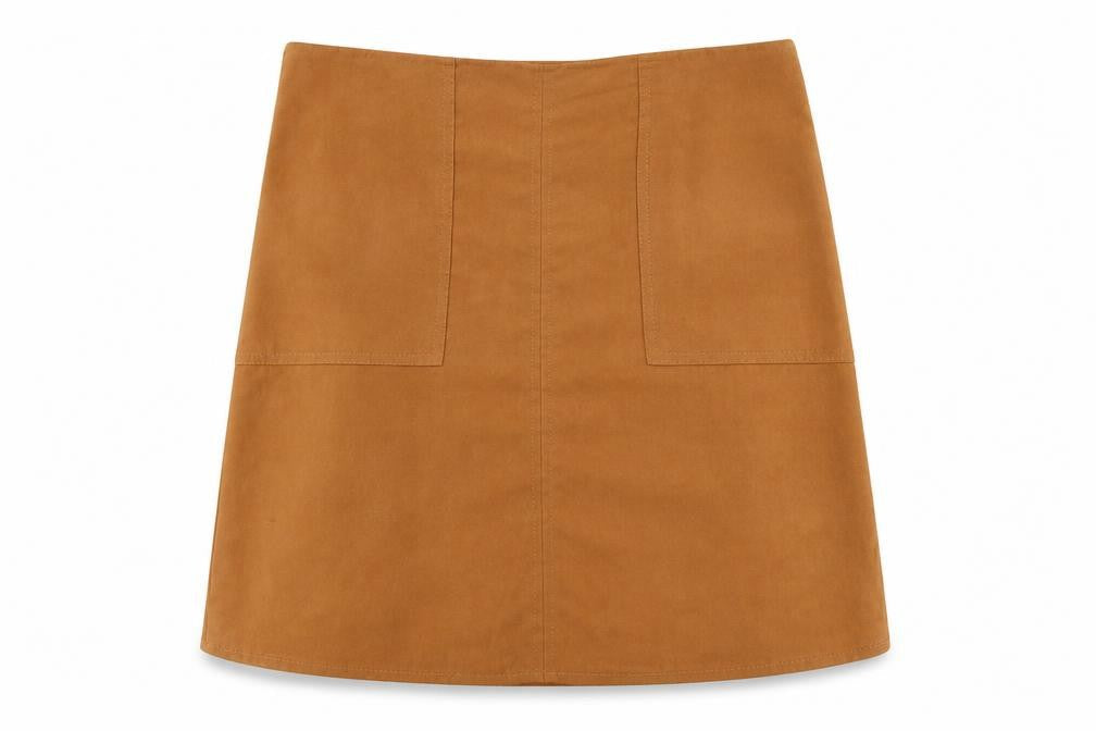 Dorothy Perkins Womens Brown Polyester A-Line Skirt Size 10 Zip