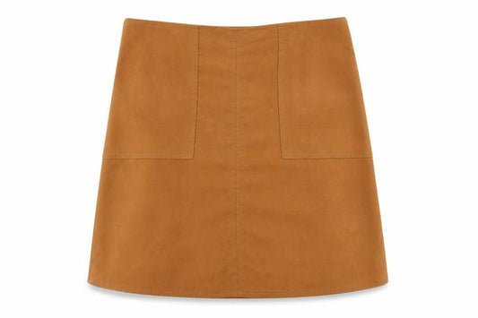 Dorothy Perkins Womens Brown Polyester A-Line Skirt Size 10 Zip