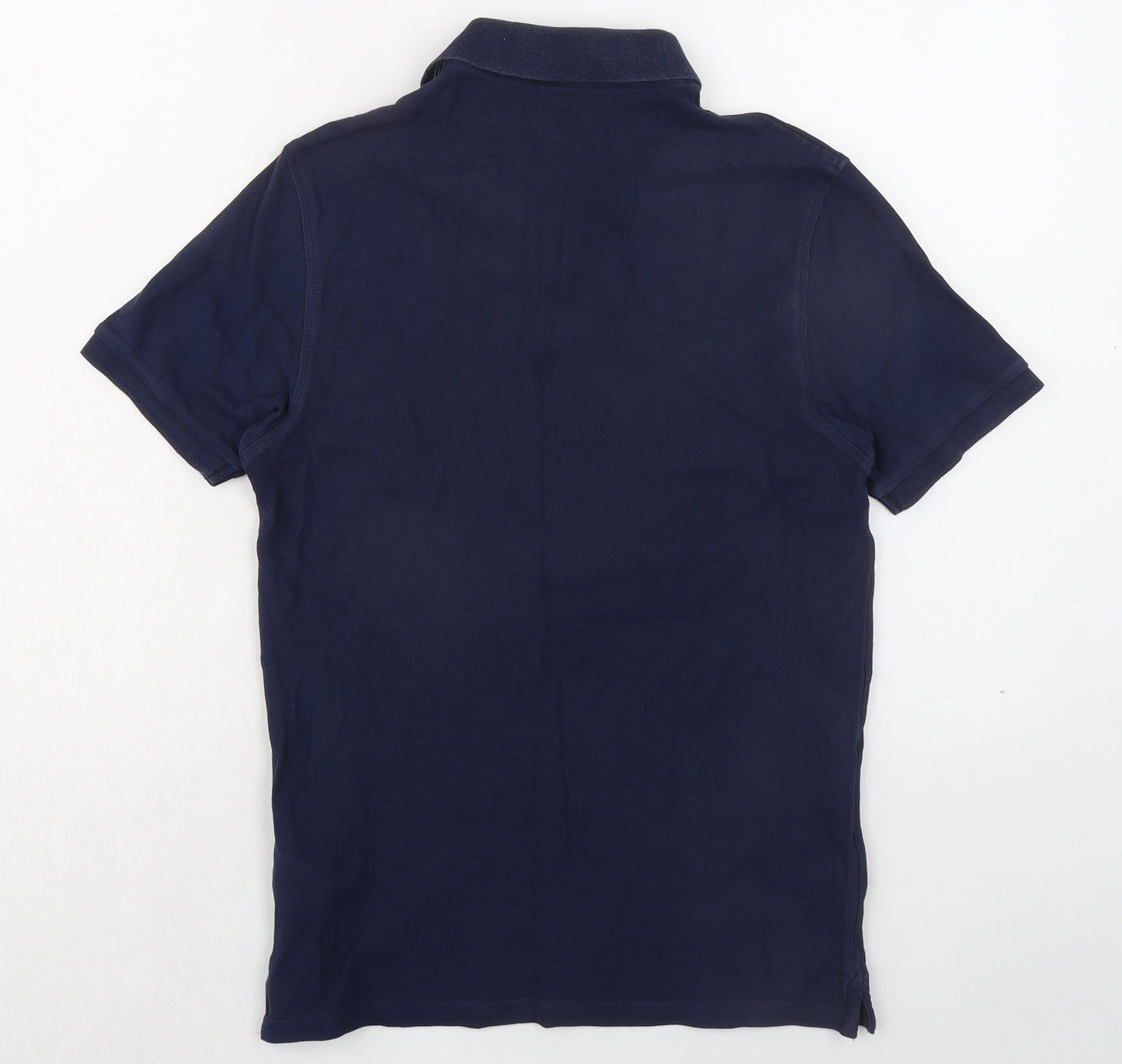 Marks and Spencer Mens Blue Cotton Button-Up Size S Collared Button