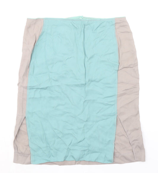 House of Dagmar Womens Beige Viscose A-Line Skirt Size 10 Zip