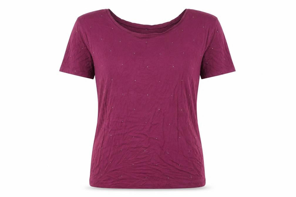 NEXT Womens Purple Viscose Basic T-Shirt Size 8 Round Neck