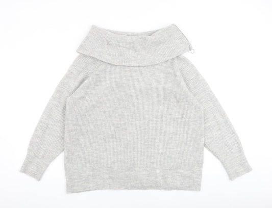 Roman Womens Grey Roll Neck Acrylic Pullover Jumper Size 20