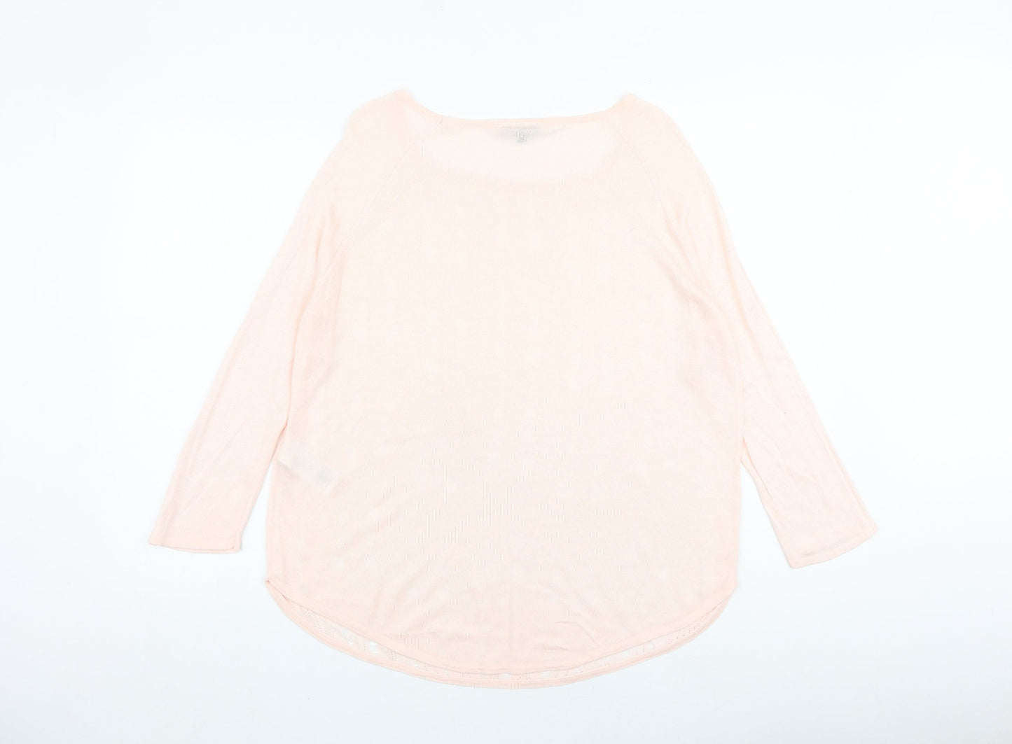 Warehouse Womens Pink Round Neck Acrylic Pullover Jumper Size 14