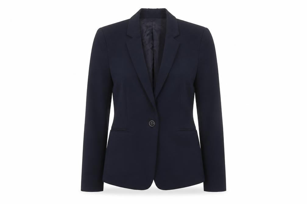 Mango Womens Blue Polyester Jacket Suit Jacket Size 8