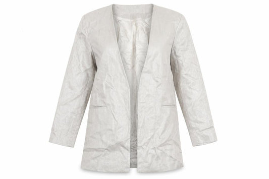 Zara Womens Beige Jacket Blazer Size L Hook & Eye