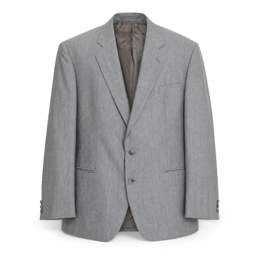Pin Stripe Mens Grey Polyester Jacket Suit Jacket Size 48 Regular