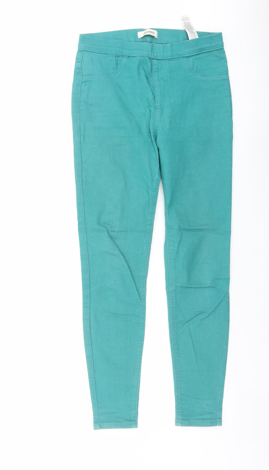 Marks and Spencer Womens Green Cotton Jegging Jeans Size 8 L27 in Regular