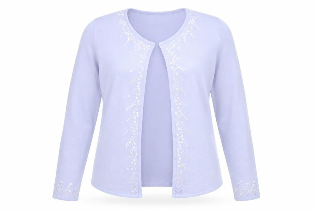 Fabrizio Womens Purple Round Neck Acrylic Cardigan Jumper Size M