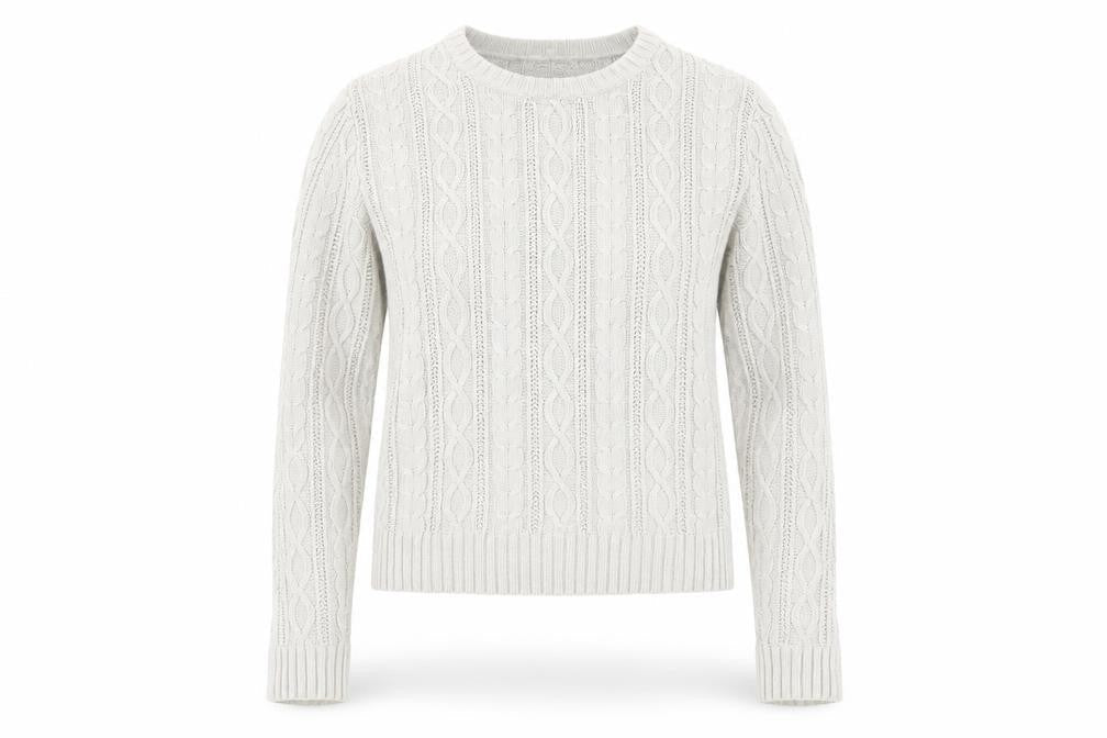 Jeanne Pierre Womens Beige Round Neck Cotton Pullover Jumper Size S