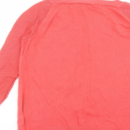 Gap Womens Orange Round Neck Acrylic Pullover Jumper Size XS