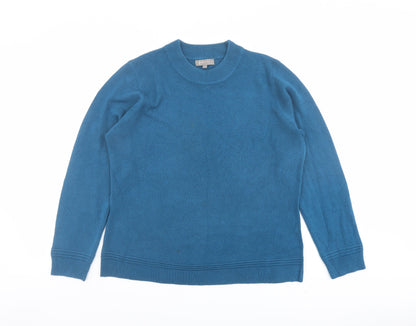 First Avenue Womens Blue Round Neck Acrylic Pullover Jumper Size L