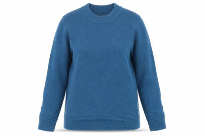 First Avenue Womens Blue Round Neck Acrylic Pullover Jumper Size L