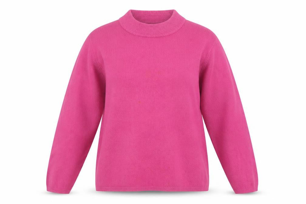 First Avenue Womens Pink Mock Neck Acrylic Pullover Jumper Size L