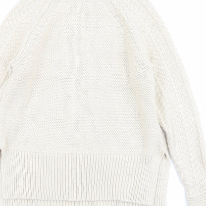 H&M Womens Ivory Round Neck Acrylic Pullover Jumper Size XS
