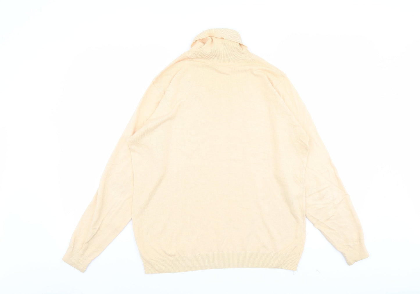 Marks and Spencer Womens Orange Roll Neck Cotton Pullover Jumper Size 14