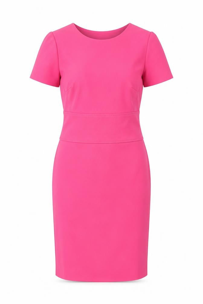 Dorothy Perkins Womens Pink Polyester Shift Size 8 Round Neck Zip