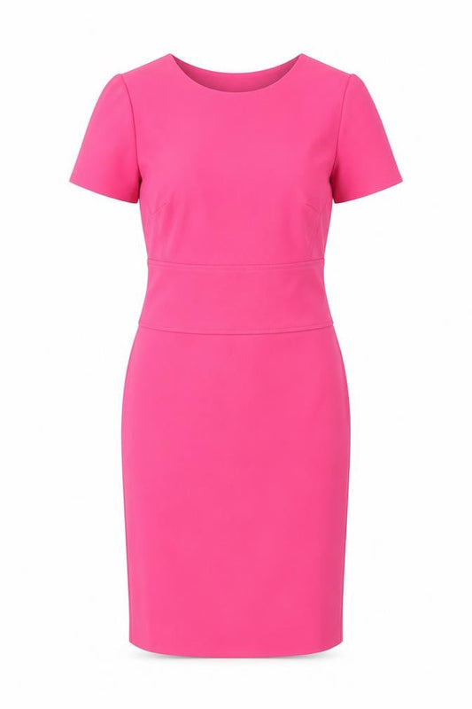 Dorothy Perkins Womens Pink Polyester Shift Size 8 Round Neck Zip