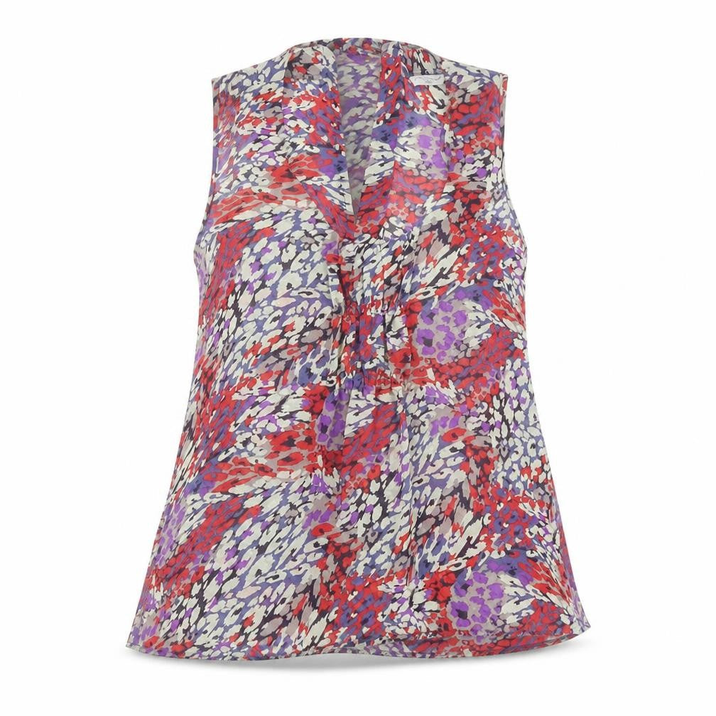 New Look Womens Multicoloured Geometric Polyester Basic Tank Size 10 Scoop Neck