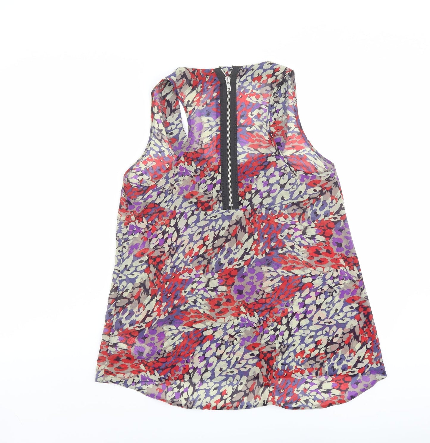 New Look Womens Multicoloured Geometric Polyester Basic Tank Size 10 Scoop Neck