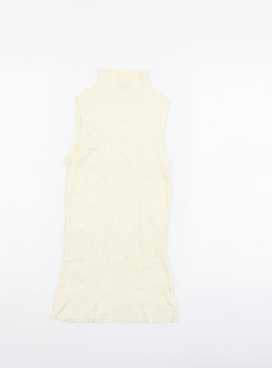 River Island Womens Ivory Viscose Basic Tank Size 6 High Neck