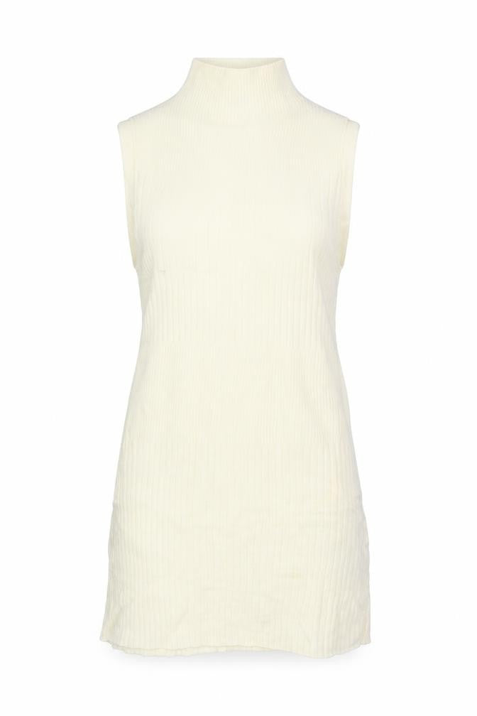 River Island Womens Ivory Viscose Basic Tank Size 6 High Neck