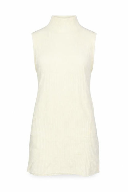 River Island Womens Ivory Viscose Basic Tank Size 6 High Neck