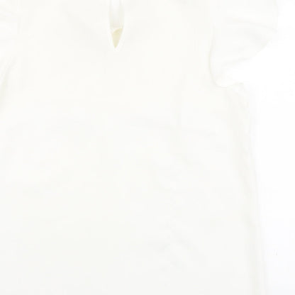 River Island Womens Ivory Polyester Basic Blouse Size 10 Round Neck