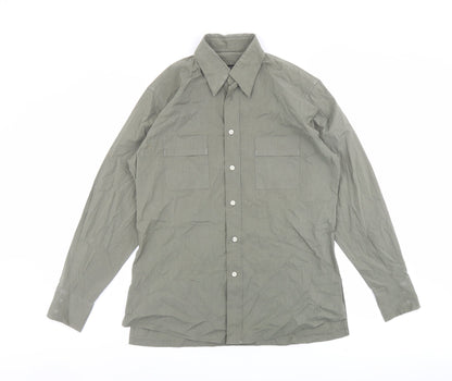 Additional front view of Mexx men’s green cotton button-up, size S, collared button