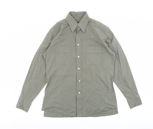 Mexx Mens Green Cotton Button-Up Size S Collared Button