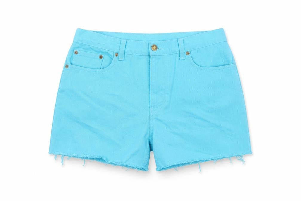 Jeanology Womens Blue Cotton Boyfriend Shorts Size 10 L4 in Regular Button - Raw Hem
