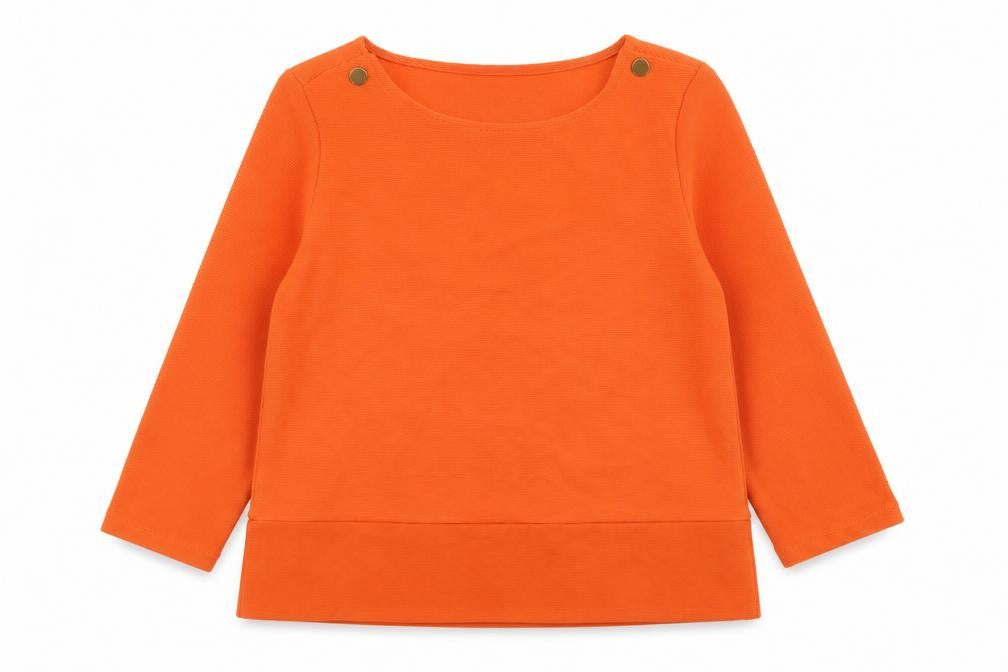 Zara Womens Orange Polyester Basic Blouse Size S Round Neck