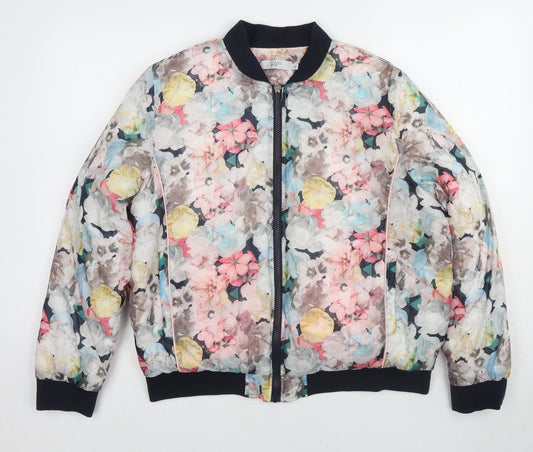 Golf Co Womens Multicoloured Floral Bomber Jacket Jacket Size M Zip