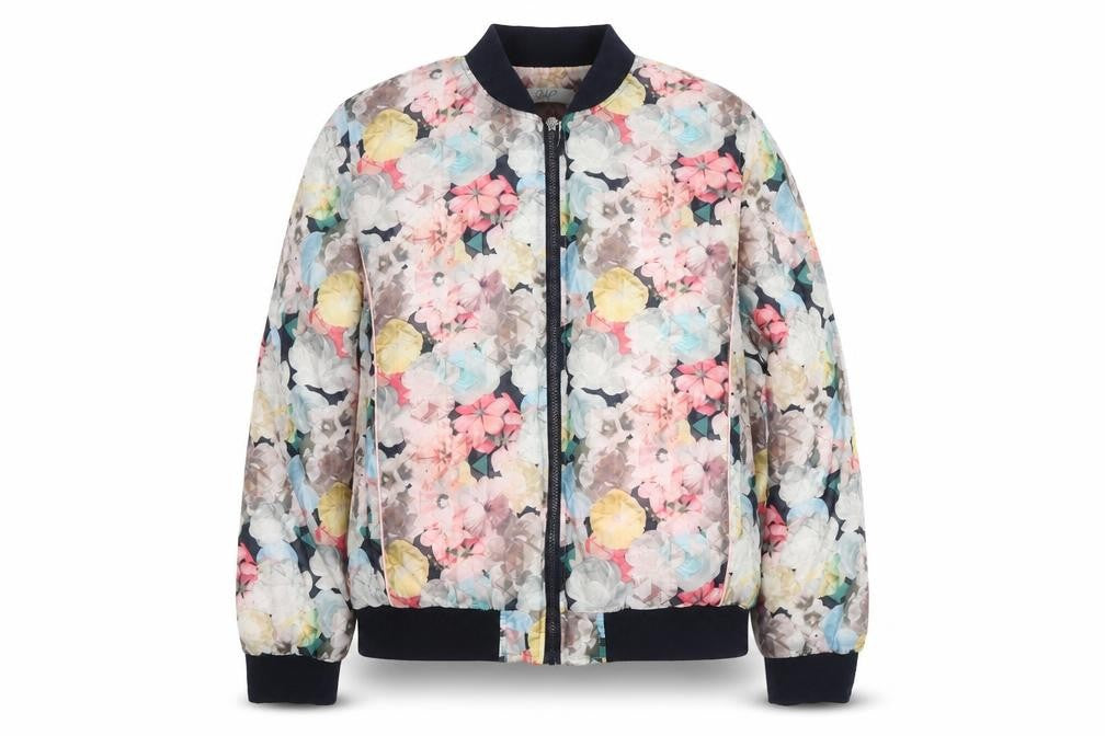 Golf Co Womens Multicoloured Floral Bomber Jacket Jacket Size M Zip