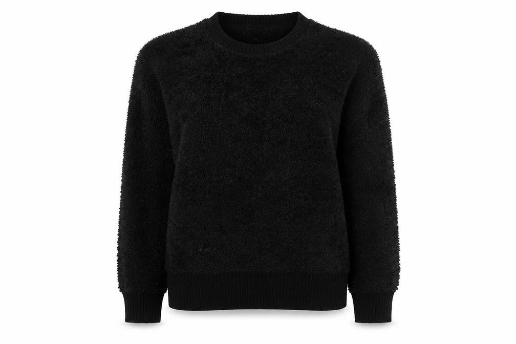 Topshop Womens Black Polyester Pullover Sweatshirt Size 8 Pullover