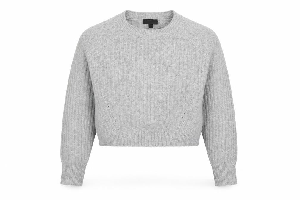 Topshop Womens Grey Round Neck Acrylic Pullover Jumper Size 12
