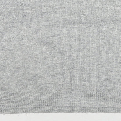 Topshop Womens Grey Round Neck Acrylic Pullover Jumper Size 12
