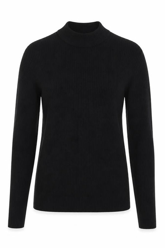 Brave Soul Womens Black Mock Neck Acrylic Pullover Jumper Size L