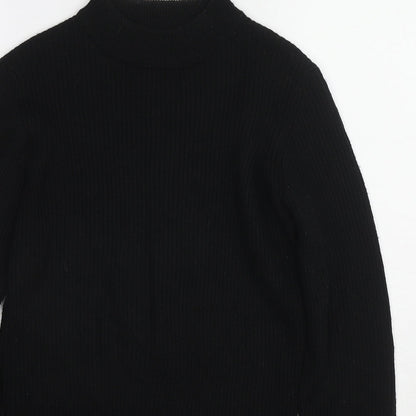 Brave Soul Womens Black Mock Neck Acrylic Pullover Jumper Size L