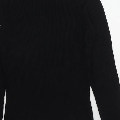 Brave Soul Womens Black Mock Neck Acrylic Pullover Jumper Size L