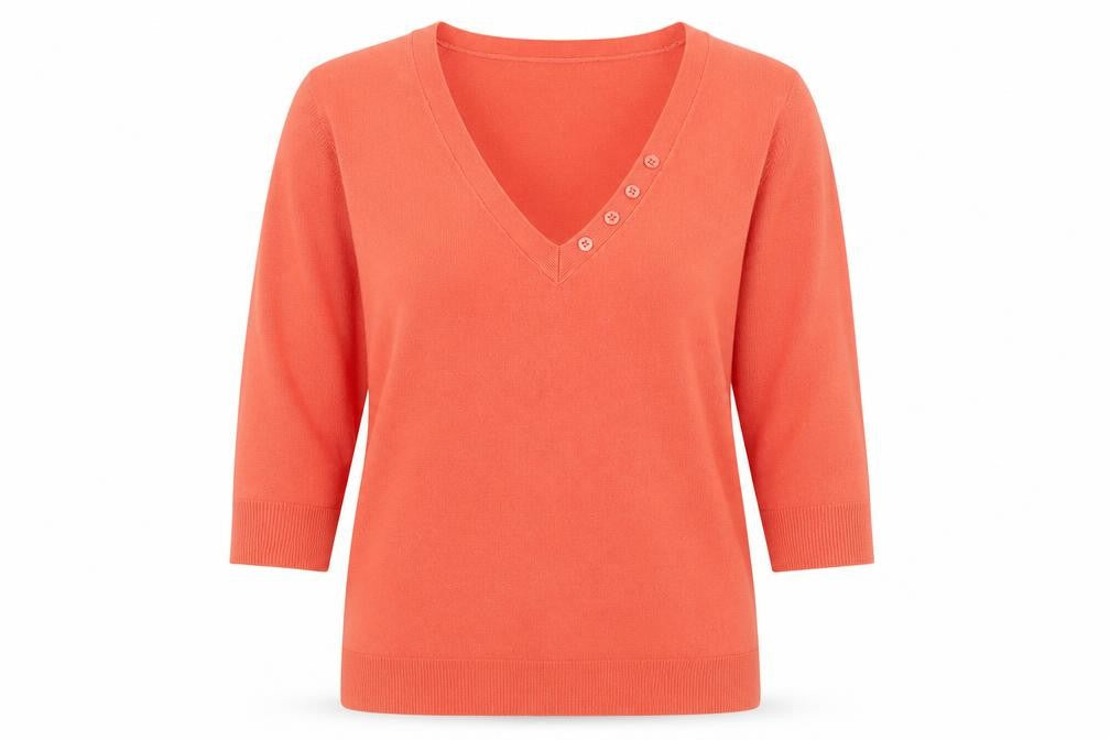 BHS Womens Pink V-Neck Acrylic Pullover Jumper Size 14