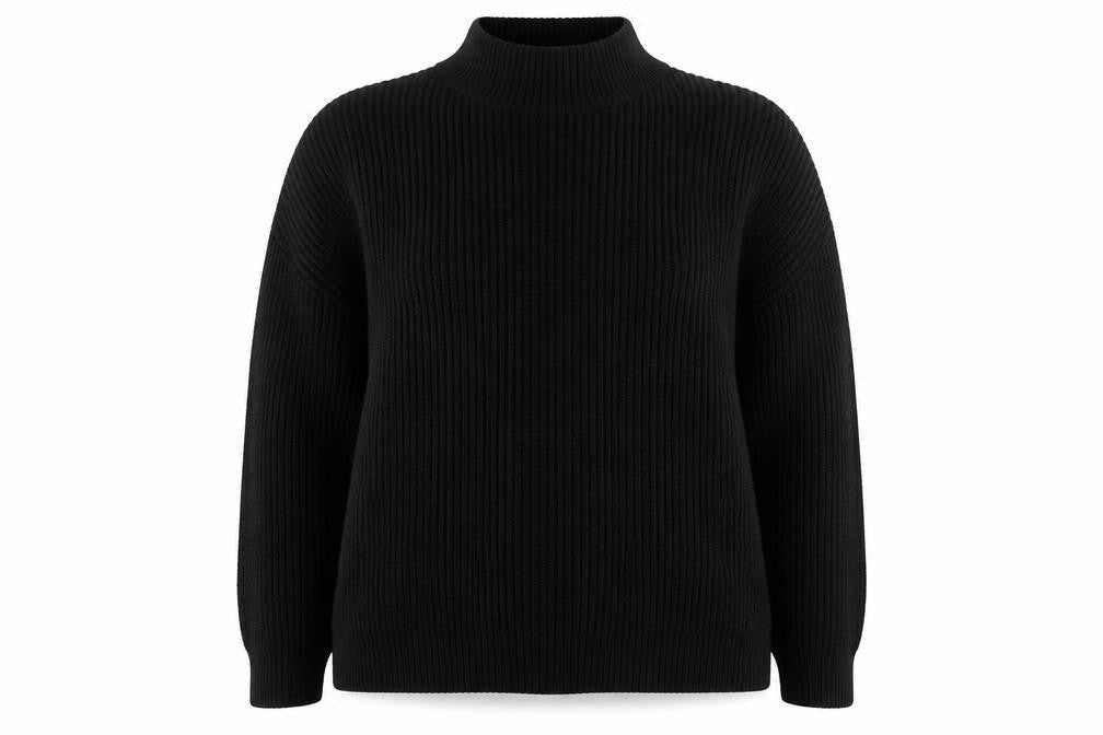 PRETTYLITTLETHING Womens Black Mock Neck Acrylic Pullover Jumper Size XL
